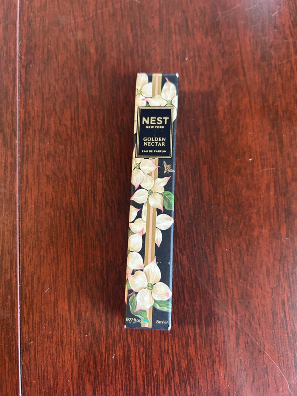 NEST Fragrances Golden Nectar Rollerball - Black with Cream Floral Accents